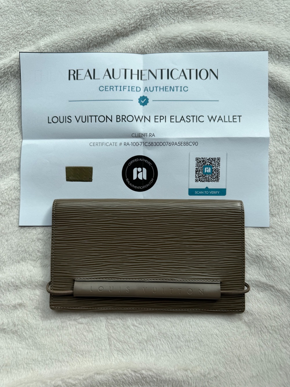 Louis Vuitton Epi Elastic Wallet / Agenda Cover – Brown (Authenticated)